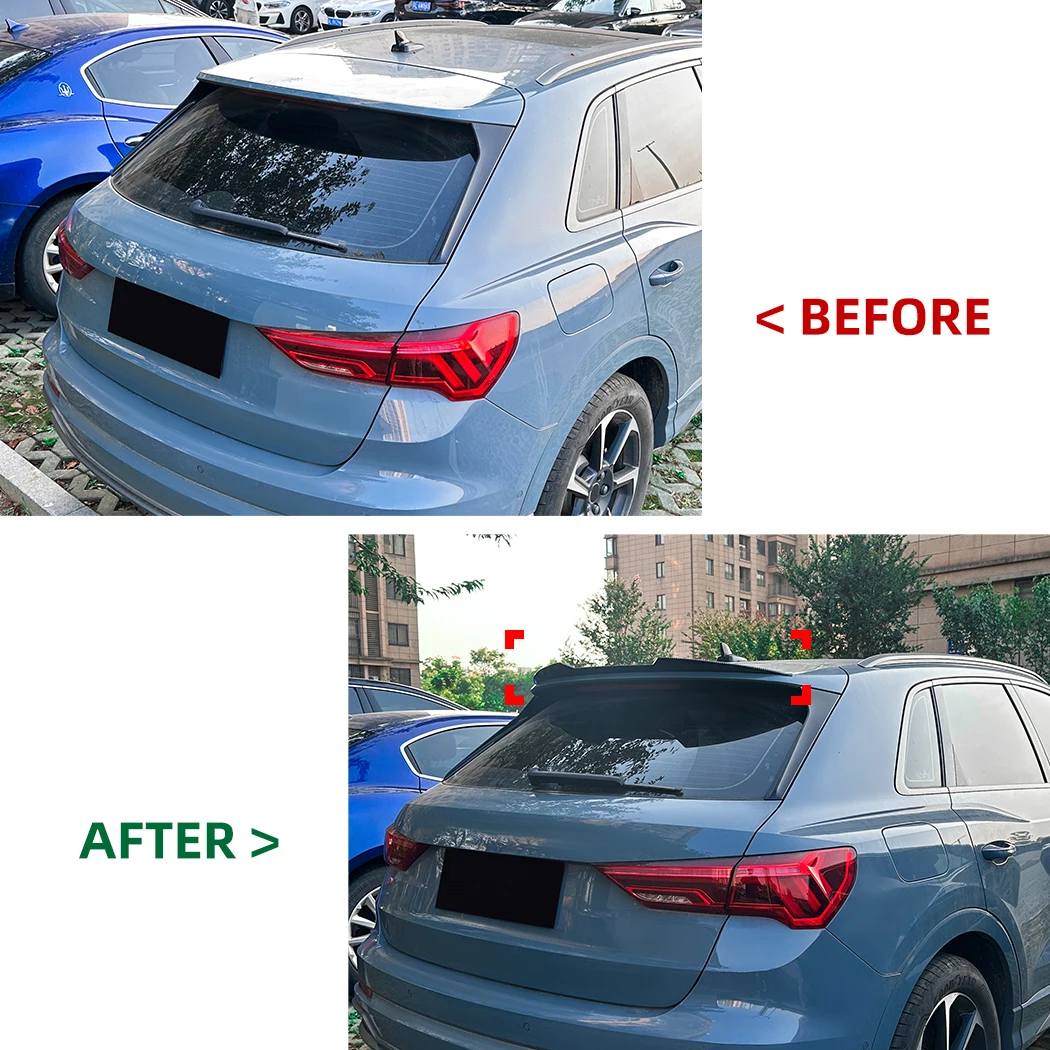 Фото Для Audi Q3 F3 SUV 2019-2025: Задний спойлер на крышу, накладка на багажник, декоративная наклейка, стайлинг-комплект для кузова №2