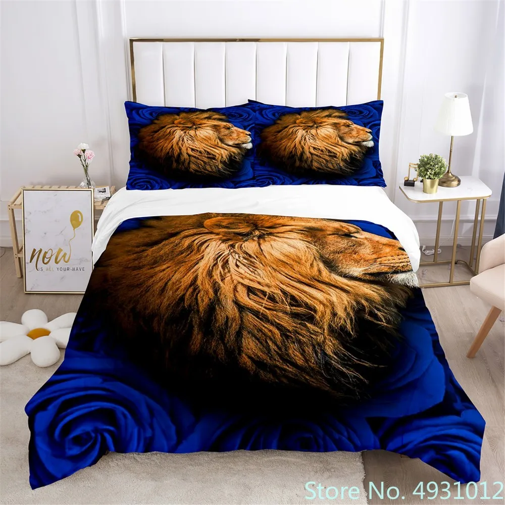 

Пододеяльник с 3D рисунком льва для детей, подростков