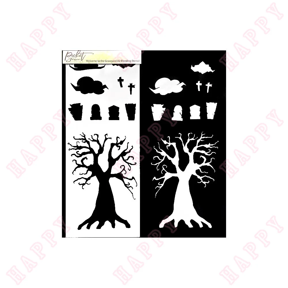 

Plastic Stencils Welcome To The Graveyard DIY Scrapbooking Paper Diary Decoration Photo Album Manual Handmade For 2022 Embossing