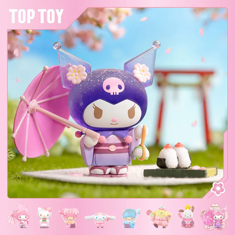 

9Cm Kawaii Kuromi Cinnamoroll My Melody Flowers and Fruits Series Doll Ornament Anime Sanrioed Girl Heart Doll Random Shipments