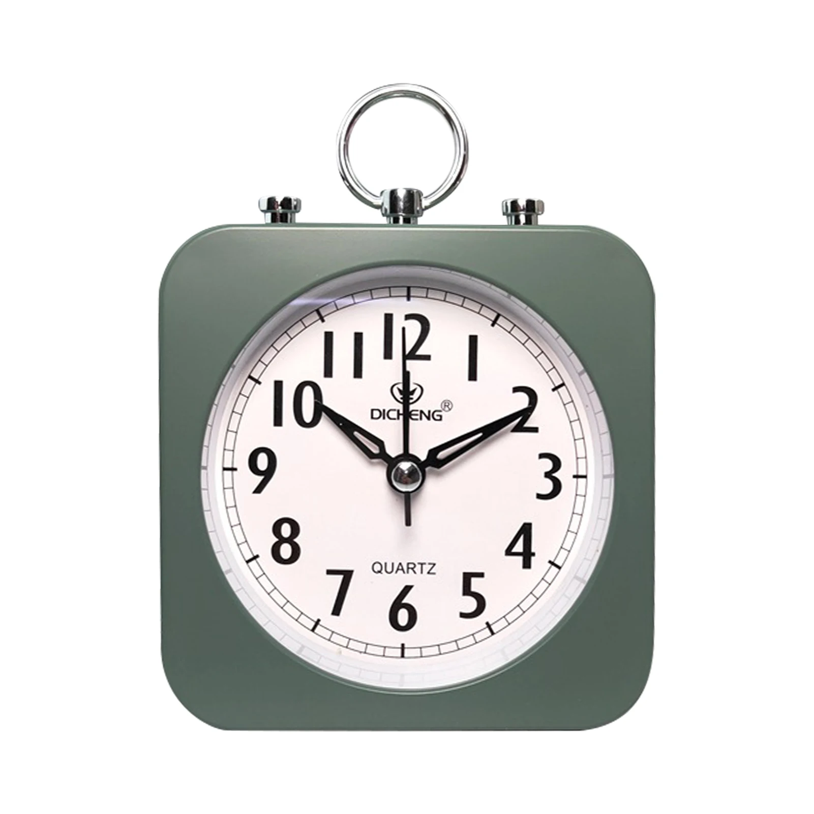 Alarm Clock Home Decor Office Wake Up Battery Powered Square Simple Silent Students For Bedroom Desktop Analog Non Ticking