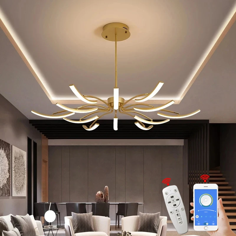 

Living room lamp new simple modern personality creative Nordic chandelier living room bedroom led special-shaped adjustable lamp
