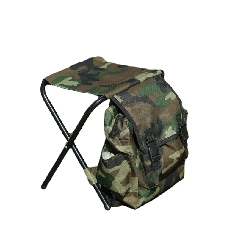 

2 In 1 Folding Fishing Chair Bag Fishing Backpack Chair Stool Convenient Wear-resistantv For Outdoor Hunting Climbing Equipment