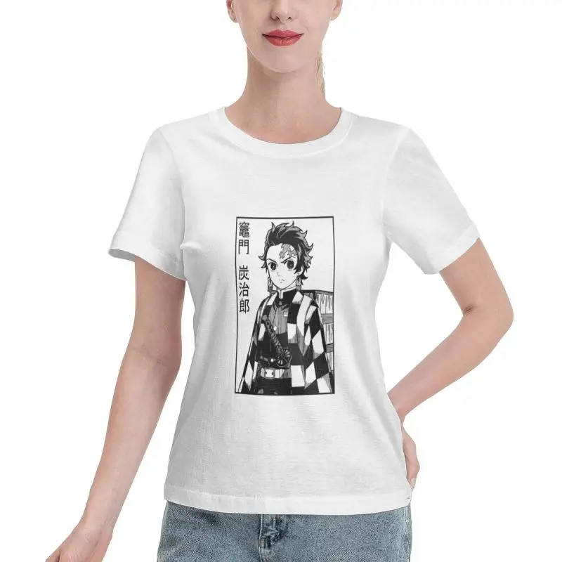 

Demon Slayer New Short Sleeve Printed Clothing Women T Shirts Harajuku Pattern Clothing Women Tops Cotton