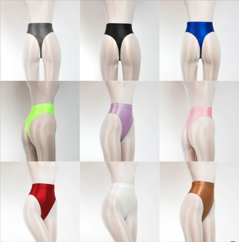 

Ultra high waist smooth T-pants eurAmerican T pants thin transparent sexy female interest