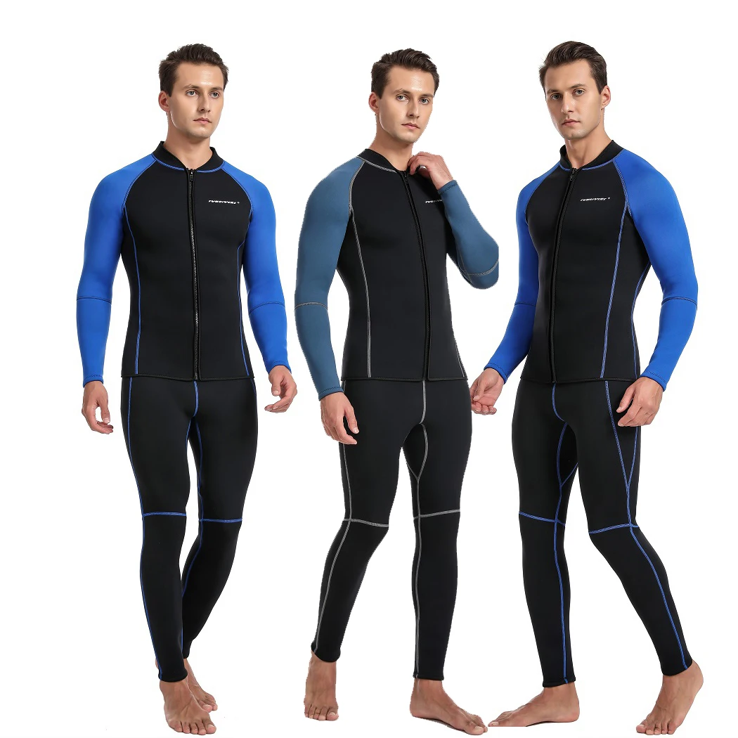 Fundivers Two-Piece Of 3mm Neopren Wetsuit For Men Women  Kayaking Surfing Clothes Drifting  Warm Diving Suit   Pants Jeacket