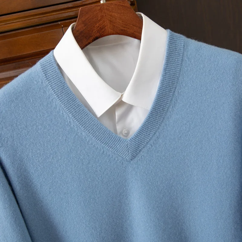 Sofe кашемировый свитер пуловеры с круглым вырезом мужские свободные рубашки