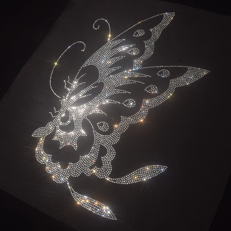 Популярная женская футболка с рисунком бабочки и стразами аксессуары для одежды