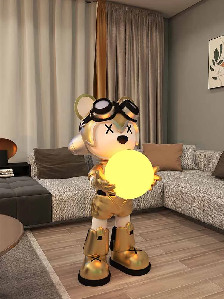 Мультяшный медведь статуя украшение для гостиной модная скульптура современное