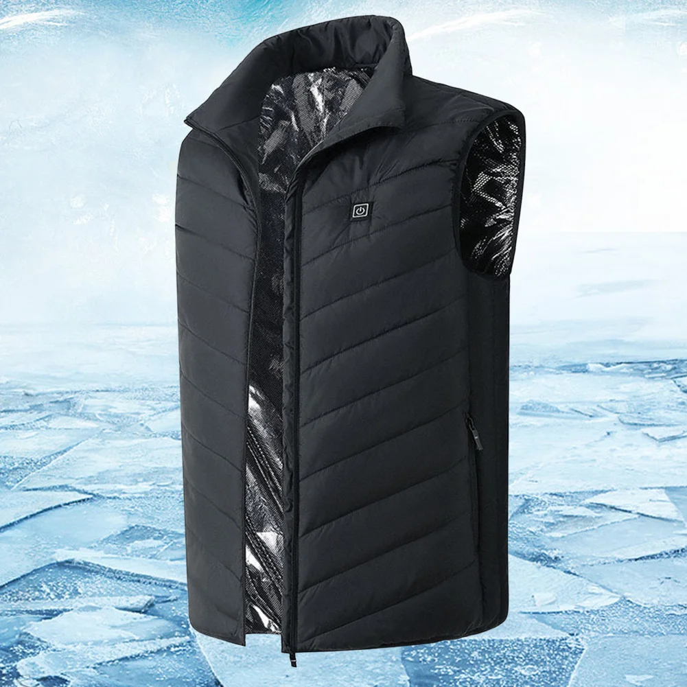 

Unisex Thermal Warm Vest 9 Area Heating USB Electric Heating Vest Smart with Zipper Pocket for Winter Hunting