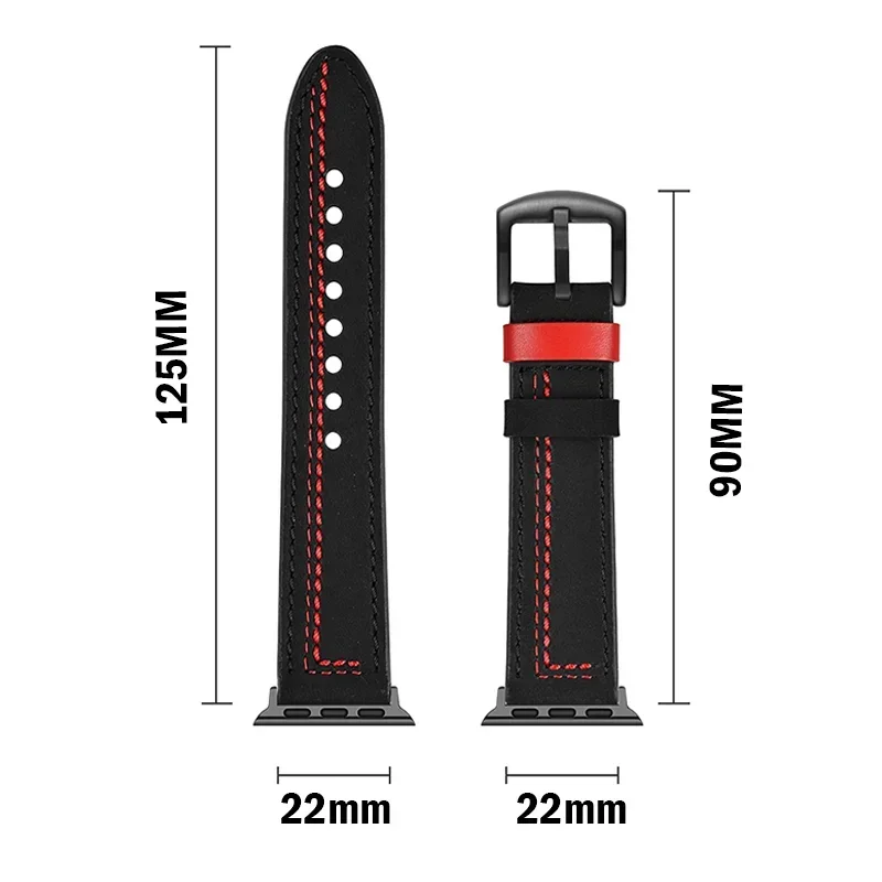 Ремешок 44 45 мм для Apple Watch Band 44 мм Ultra 49 мм 40 мм 4238 мм Кожаный браслет-петля iWatch series 10 8 7 3 4 5 6 se 41 мм45 мм (art.: 3920cae310dba) - 3920cae310dba