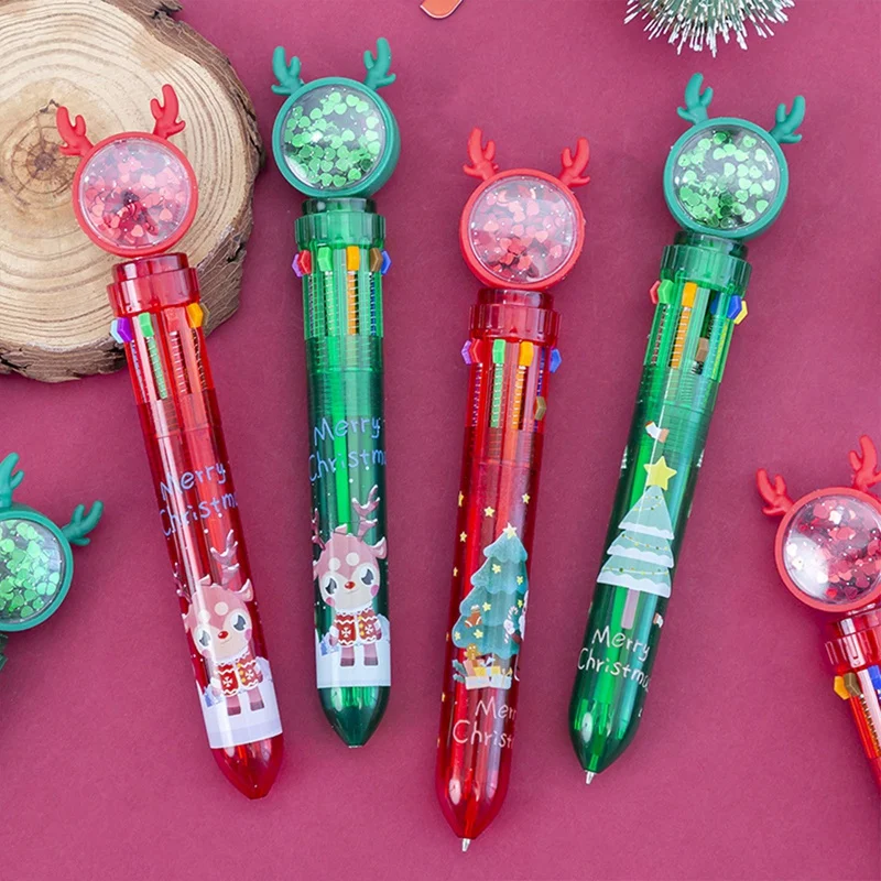 

Мультяшная цветная ручка Санта Клаус Рождественская елка олень шариковая ручка Счастливого Рождества Подарки канцелярские принадлежност...