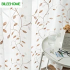 Современные прозрачные Занавески с вышивкой в виде листьев для гостиной, занавески для комнаты, спальни, кухни, украшения, занавески на заказ