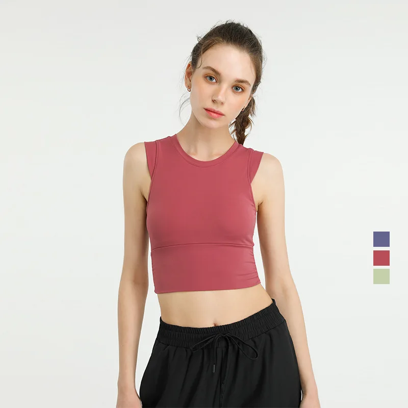 

LULU LVGG New yoga clothes women's shock-proof gather sports running fitness training quick-drying vest with chest pad