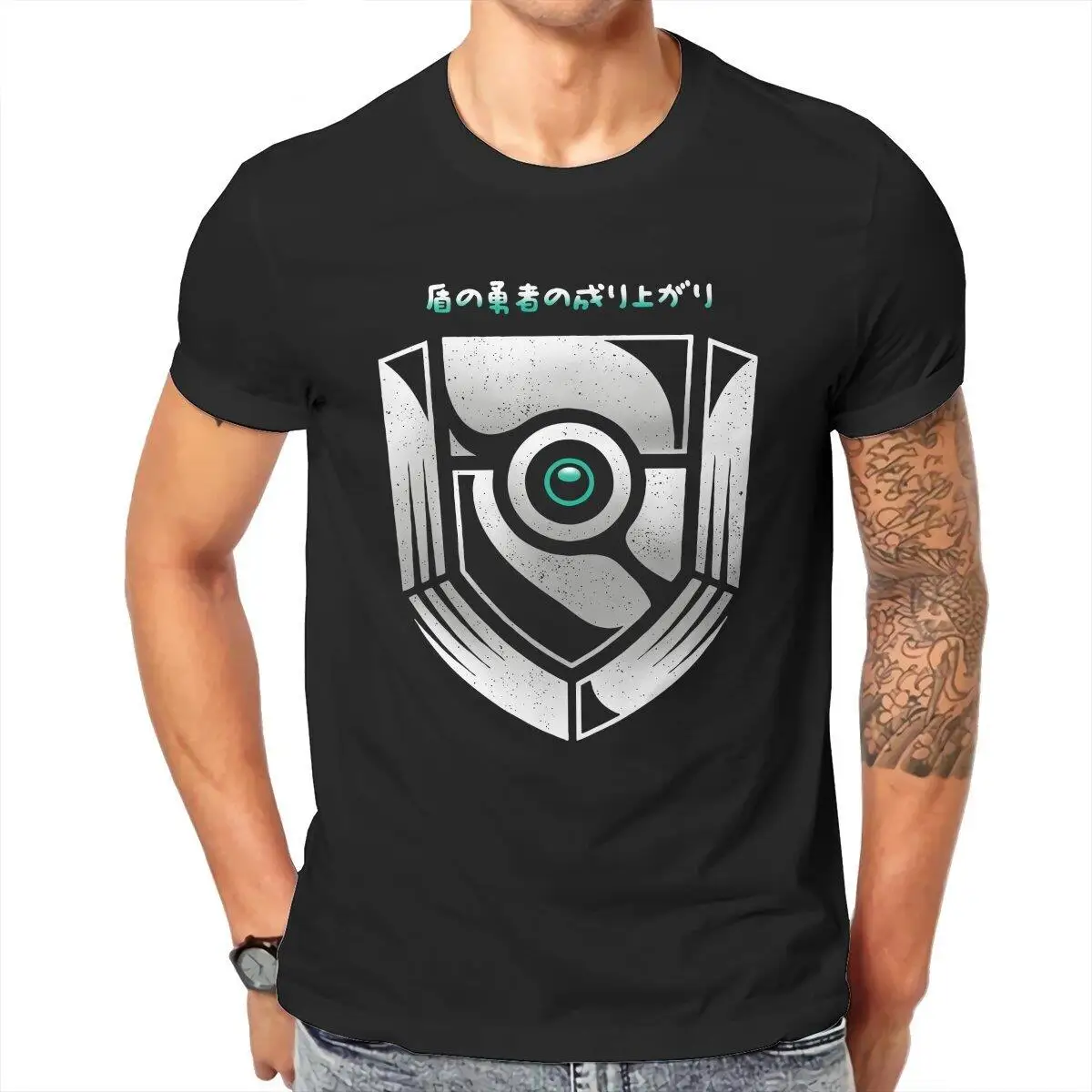 Naofumi Shield  T-Shirt Men Rising of the Shield Hero Novelty 100% Cotton Tees Crew Neck Short Sleeve T Shirt Plus Size Tops