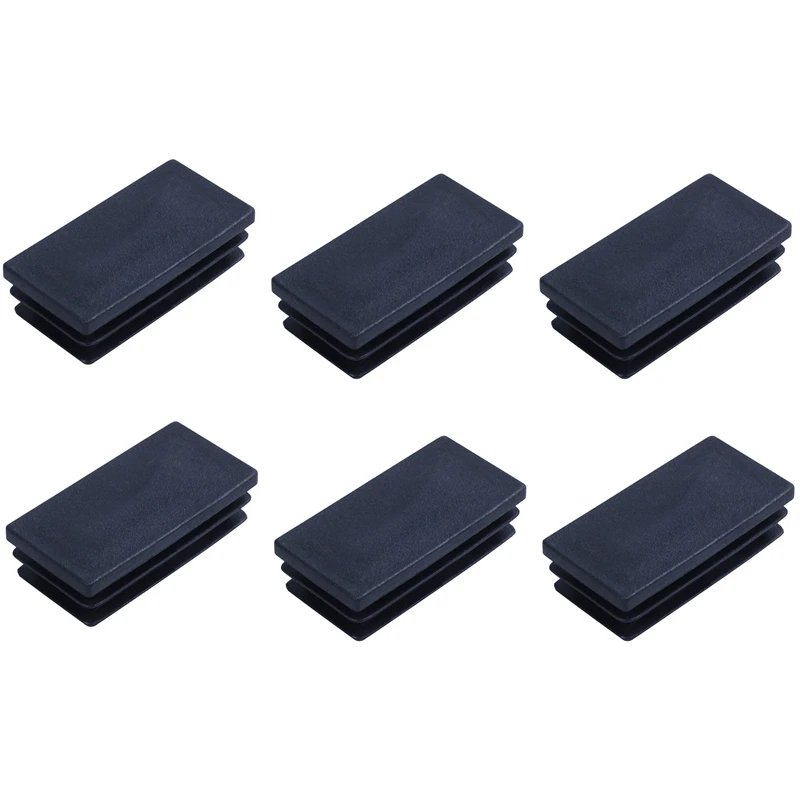 

Plastic Rectangle Blanking End Tube Caps Inserts 25X50mm 180Pcs Black