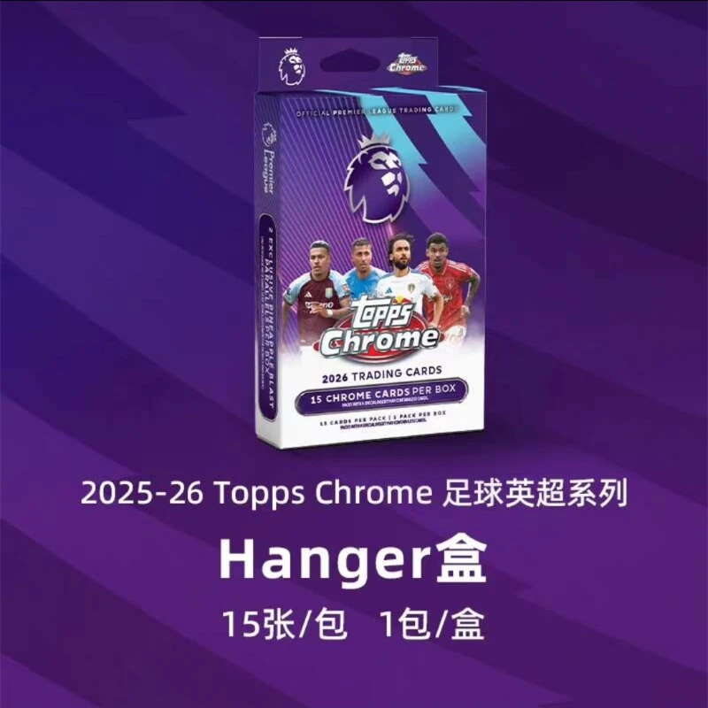 Коллекционные карточки Topps Chrome 2026: Премьер-лига. Полный набор коллекционных карточек футбольных звезд (HobbyValueTinHanger). (art.: 3920da00e166d) - 3920da00e166d