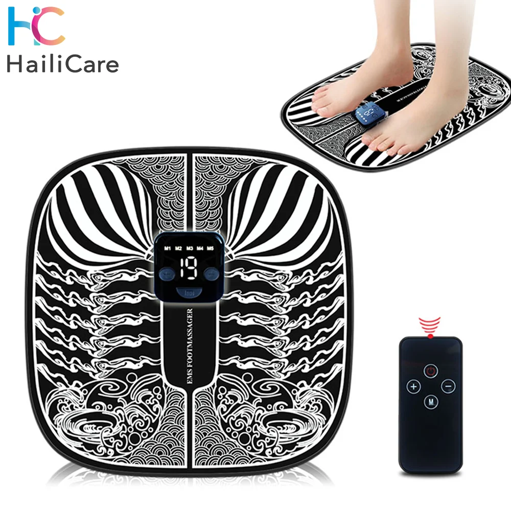 

Remote Control EMS Foot Massager Pad Pulse Physiotherapy Micro-current Electric Feet Massage Mat Muscle Stimulator Relieve Pain