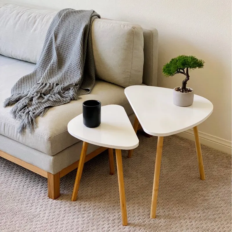 

Cora Modern Contemporary Triangle Nesting Table, Set of 2