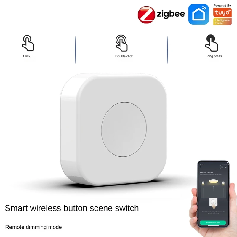 2-кнопочный переключатель Tuya Zigbee для умного дома беспроводной пульт