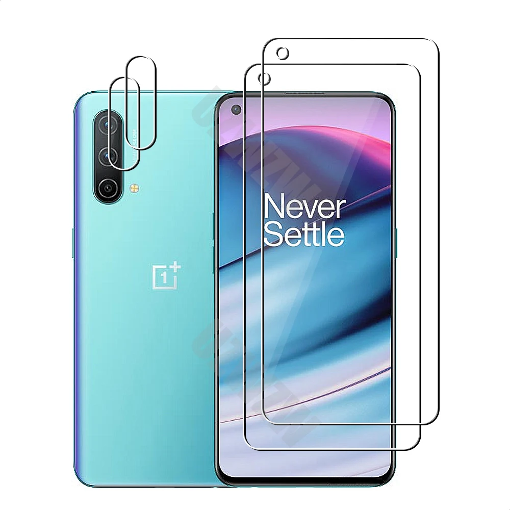 

(2+2) For OnePlus Nord CE 5G (2pcs) Camera Lens Film & (2pcs) Protective Phone Screen Protector Tempered Glass Guard