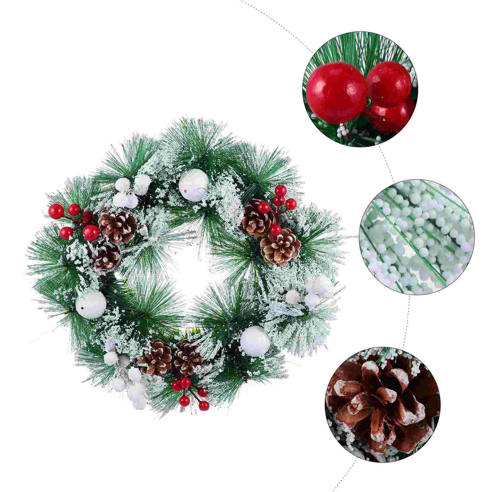 

1pc Christmas Pinecones Wreath Christmas Hanging Wreath Artificial Christmas Wreath Front Door Wreath