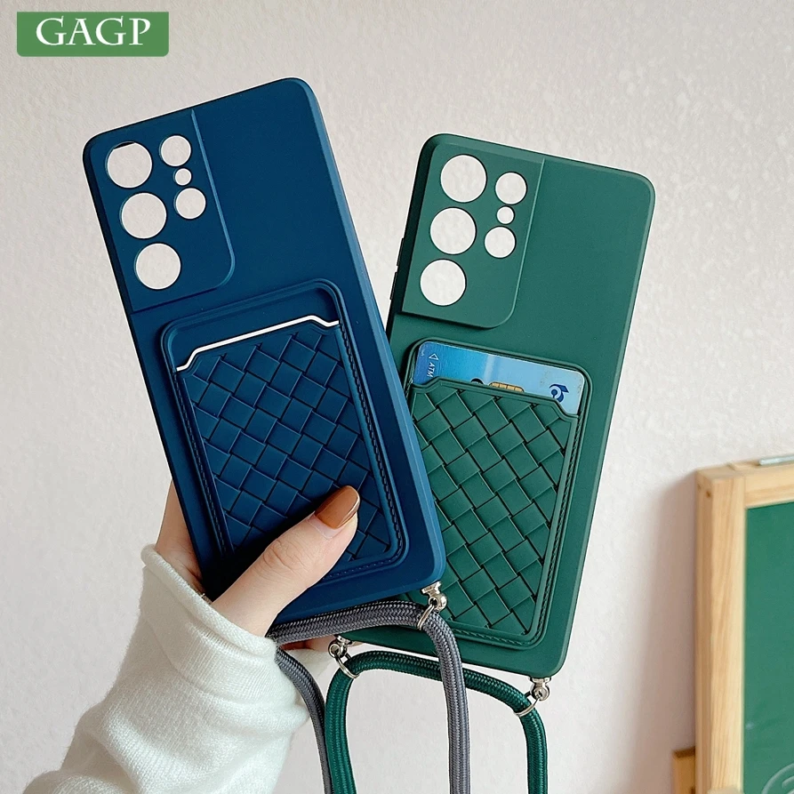 

Чехол с подвеской через плечо для Samsung Galaxy S21 FE Plus, чехол с цепочкой и отделением для карт для ремешка, подходит для моделей A31, A51, A32, A52, A72, A30, A50