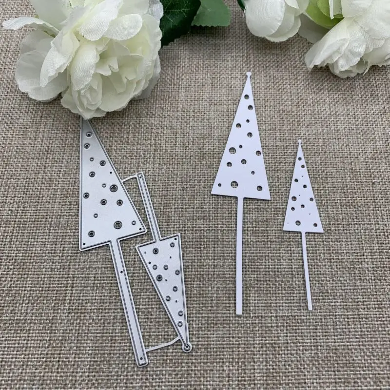 

2 шт. отверстия для рождественской елки металлические высекальные штампы для «сделай сам» Скрапбукинг декоративное тиснение ручная работа высекальные шаблоны форма