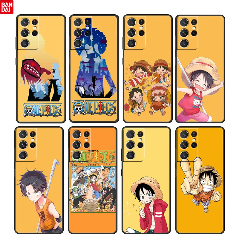 

Cute Anime ONE PIECE Boy For Samsung Galaxy S22 S21 S20 Ultra Plus Pro S10 S9 S8 S7 4G 5G TPU Soft Black Phone Case Funda Coque
