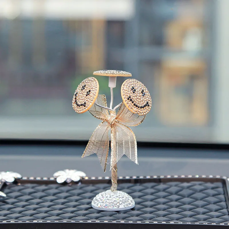 Украшения для автомобиля цветные алмазные украшения Стразы со смайликом дома и