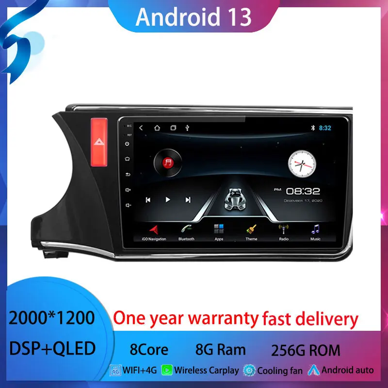 

Android 13 для Honda City Grace 2014 - 2017 автомобильное радио мультимедийный видеоплеер Android автомобильный беспроводной адаптер