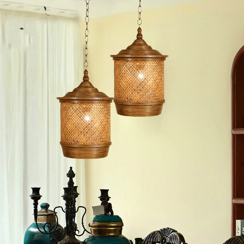 

Thai antique bamboo decorative pendant lights bar restaurant bar lighting porch lights aisle corridor retro pendant lamp CL12154