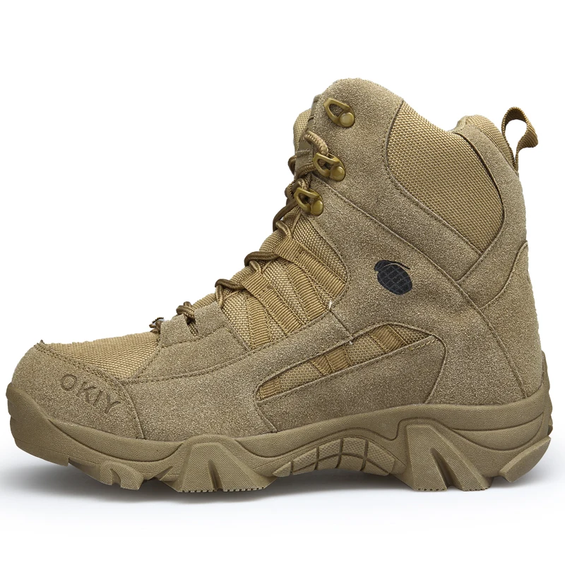 

Men Tactical Boots Army Boots Mens Military Desert Waterproof Work Safety Shoes Climbing Hiking Shoes Ankle Men Outdoor Boots