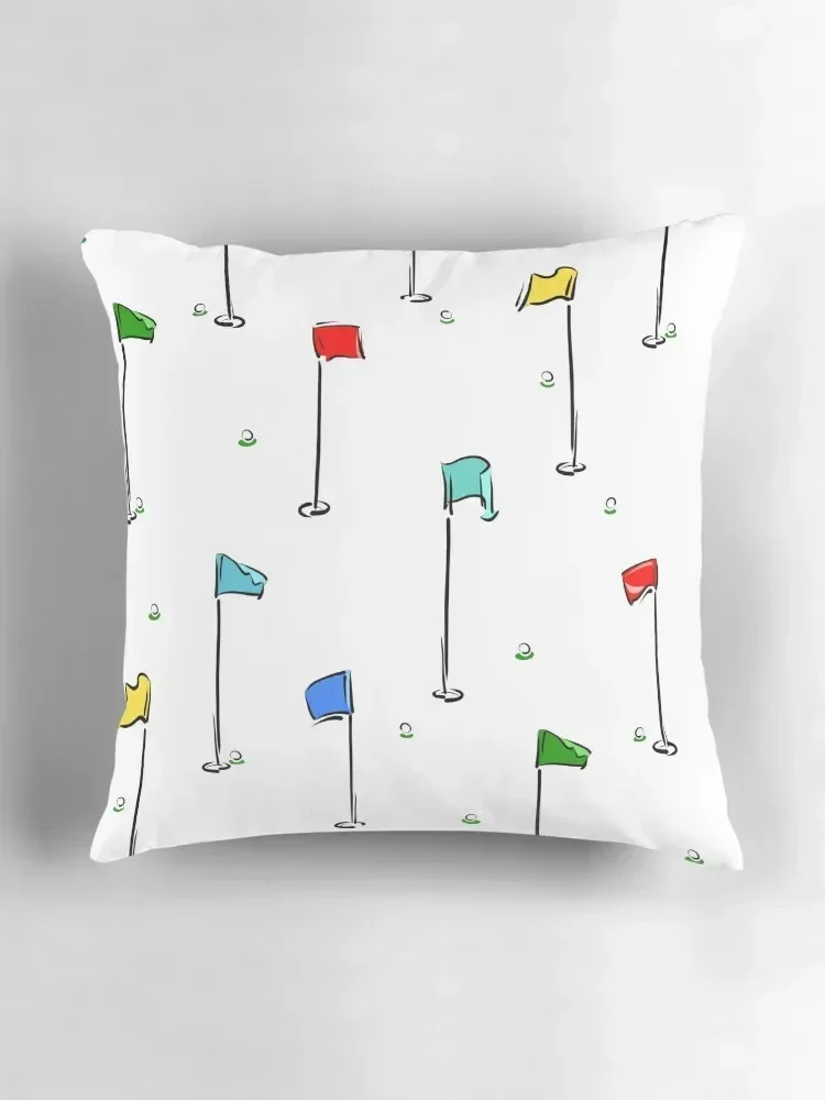Golf Puttin’ на зеленом белом + мульти декоративная подушка наволочка
