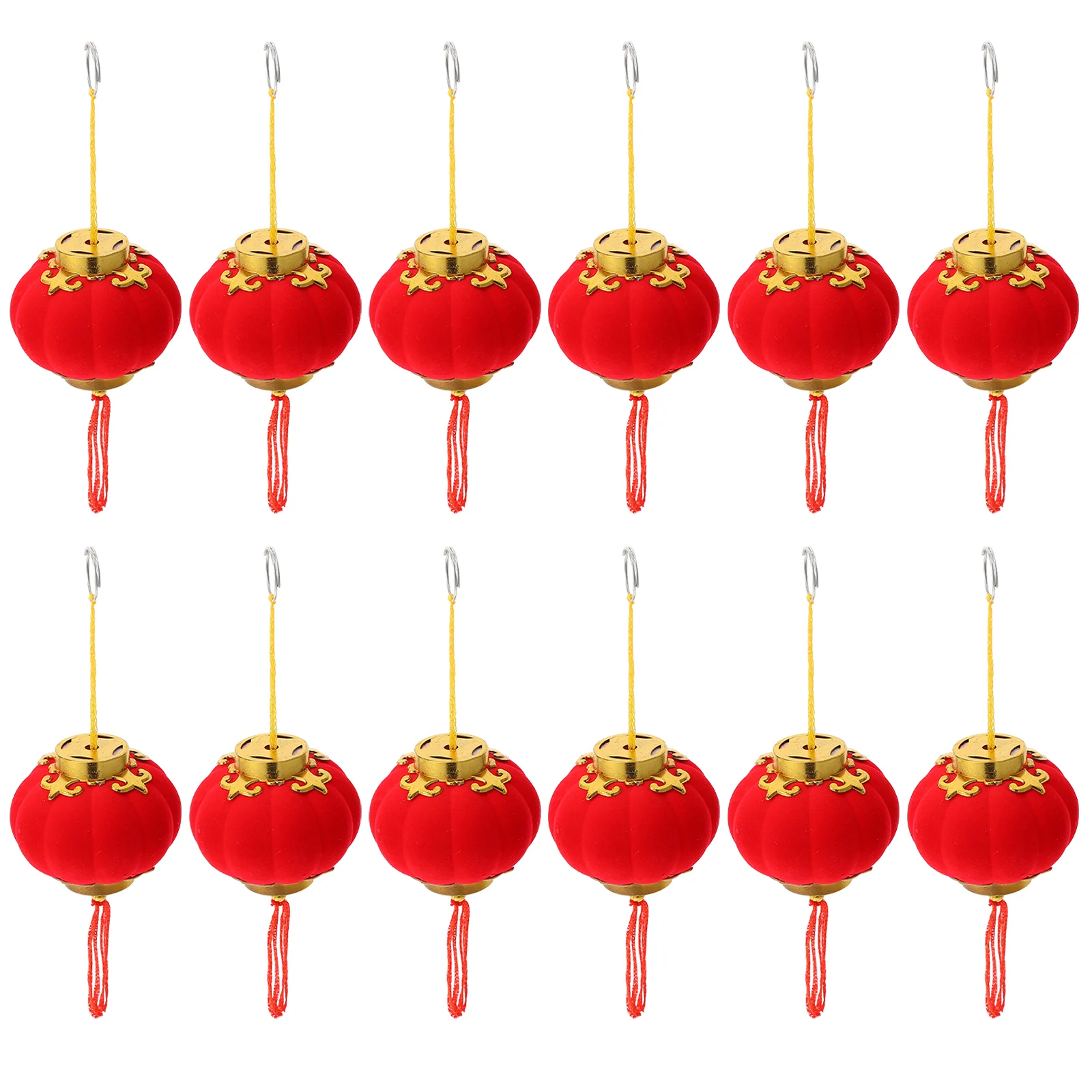 

Lanterns Chinese Lantern Red Festival Small Hanging Year New Flocking Spring Pendantpaper Tree Autumn Decor Bonsai Wedding Party