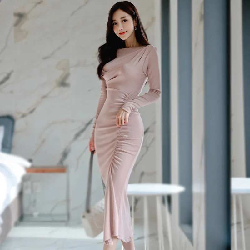 

2023 Women's Long Dress Goddess Style Light Mature Ladies and Celebrities Temperament Wrapped Hip Skirt