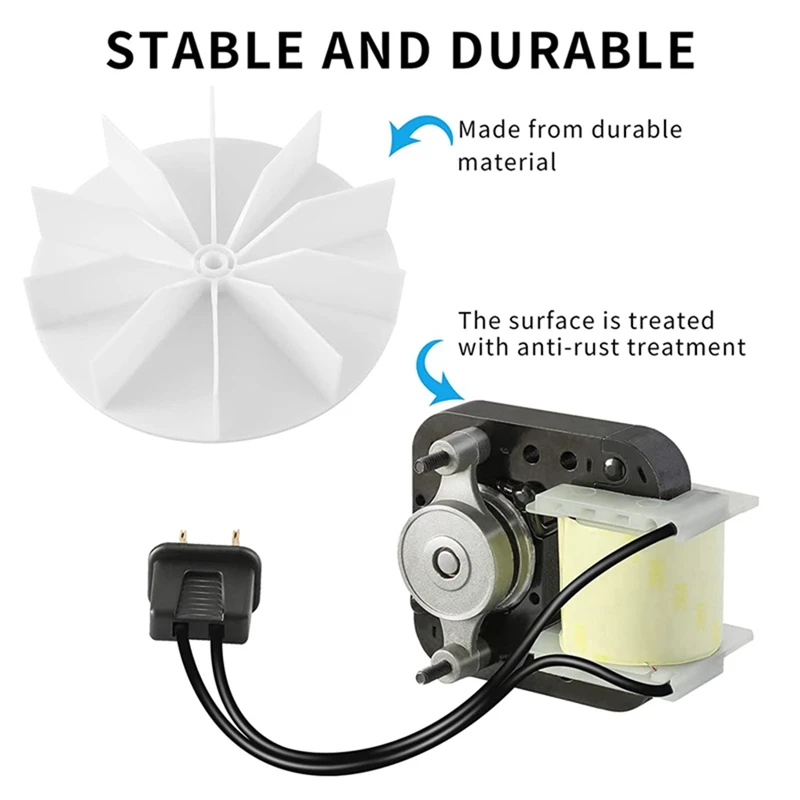 Bathroom Exhaust Vent Fan Motor Complete Kit Universal Replacement Parts For Broan Nutone C01575 50 CFM 120V Uppco US Plug