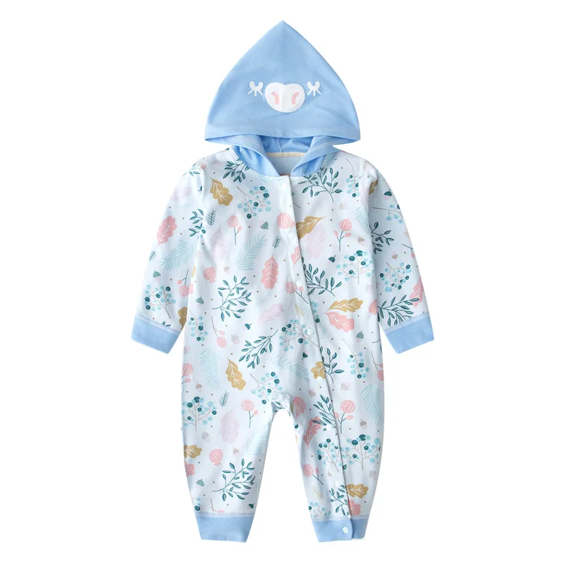 

Hooded Rompers Long Sleeve Climbing Suit Boy One-Pieces 100 Cotton Baby Girl Clothes 6-18monthes Baby Items