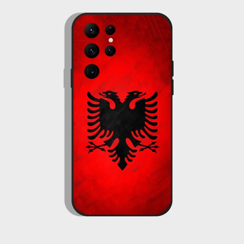 Albania Flag Phone Case For Samsung S24 S22 Ultra S20 S30 plus S23 ultra 5G Silicone Cover