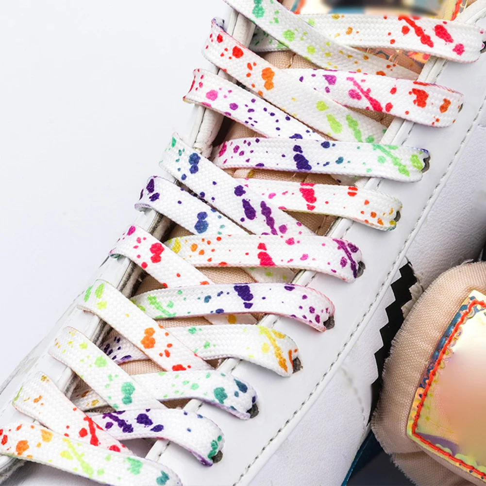 Colorful Dot Shoelaces Cartoon Printing Unisex Flat Shoe Laces High-top Canvas Sneakers Shoelace Sports Shoelaces New