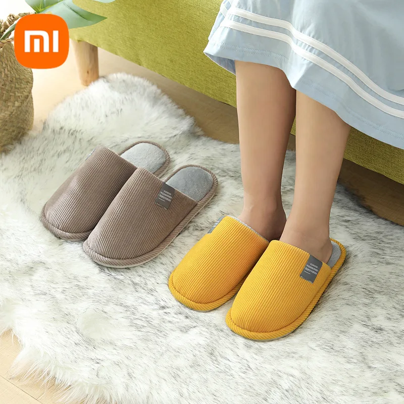 

Youpin Winter Indoor Slippers House Plush Soft Cotton Slippers Non-slip Floor Shoes Home Slippers Women Men Slides Home Bedroom