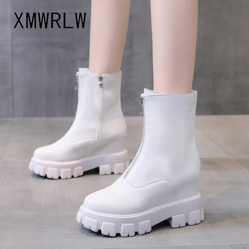 

Women's Ankle Boots 2022 Spring Autumn Solid Color Fashion Zip Female Ankle Boot Hidden Heel Women Boot Platform Boots Shoes