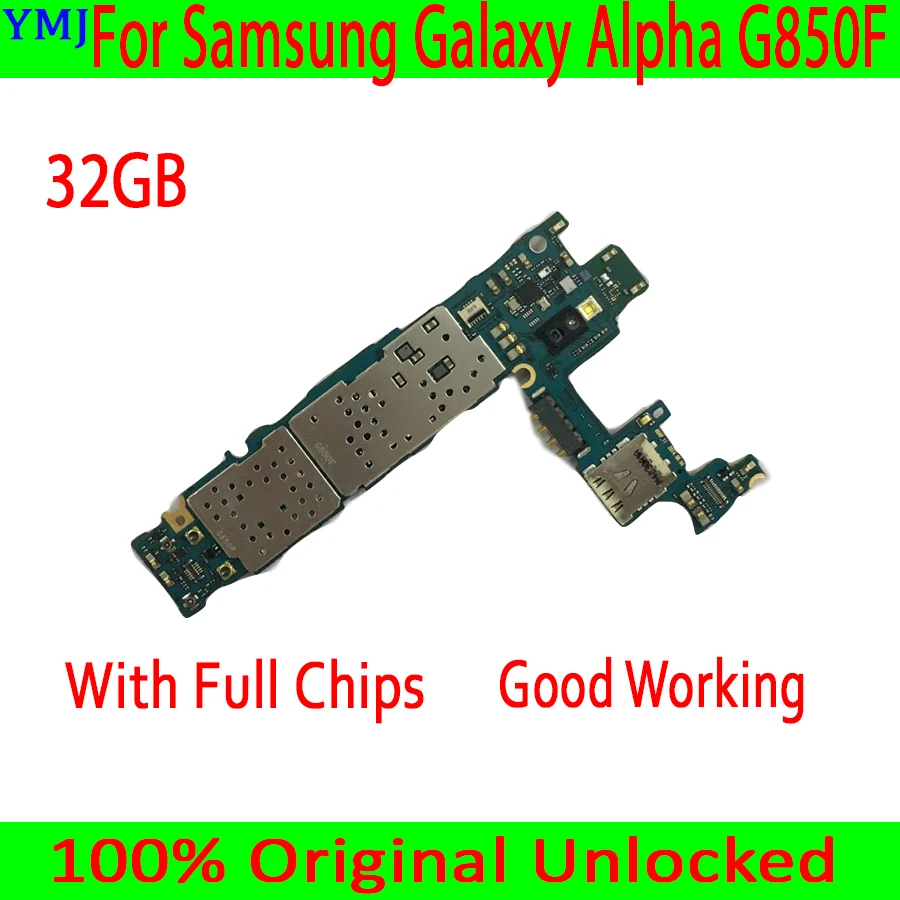 

Original Unlock With Android System Mainboard For Samsung Galaxy Alpha G850F Motherboard 100% Tested Logic Board 32GB Plate