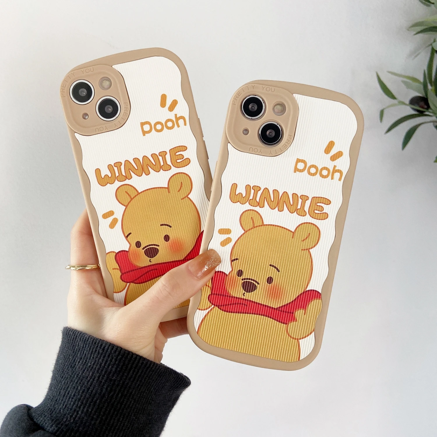 

Disney Winnie the Pooh Cute Cartoon Phone Cases For iPhone 13 12 11 Pro Max XR XS MAX X Couple Anti-drop Soft Cover Gift