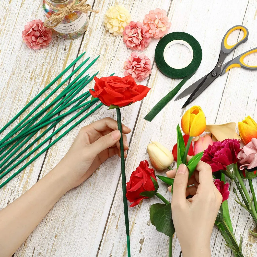 20pcs 40cm Green Wooden Plant Stake Support The Growth Of Garden Flowers And Plants For  Floral Arrangements Growing Vegetables