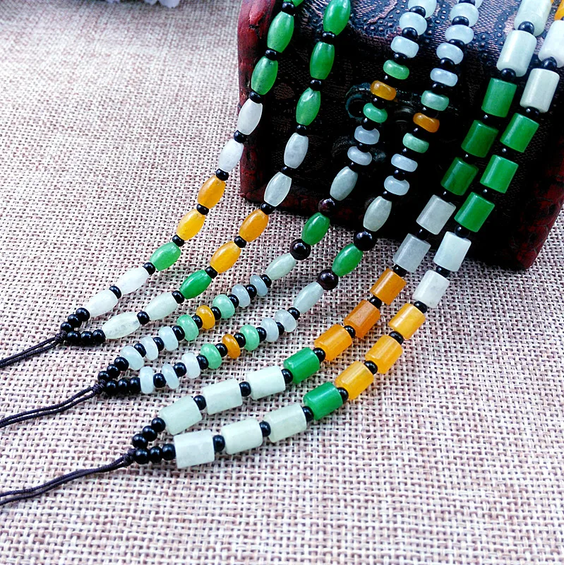 1 шт. ручная вязка ожерелье шелковая нить узел шнур для подвески-три цвета нефрит |