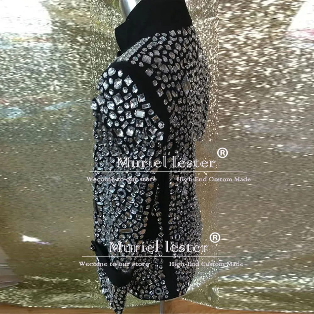 Блестящие бриллиантовые кристаллы бисерные костюмы мужские деловые для