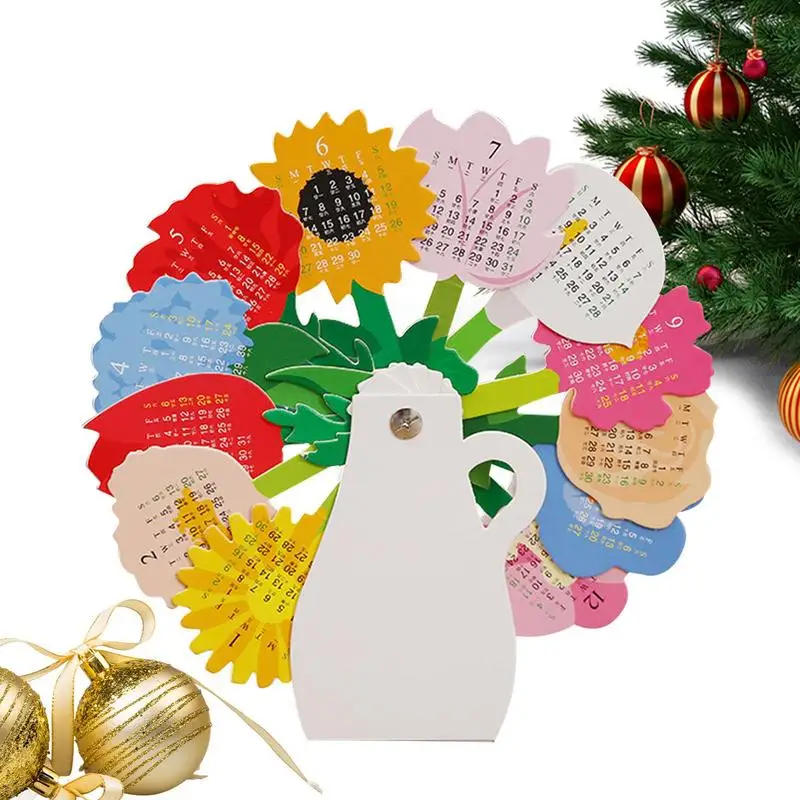 

Оригинальный календарь 2024, ваза для цветов, дизайнерские настольные мини-календари 2024, уникальный настольный календарь, календарь для дома и офиса