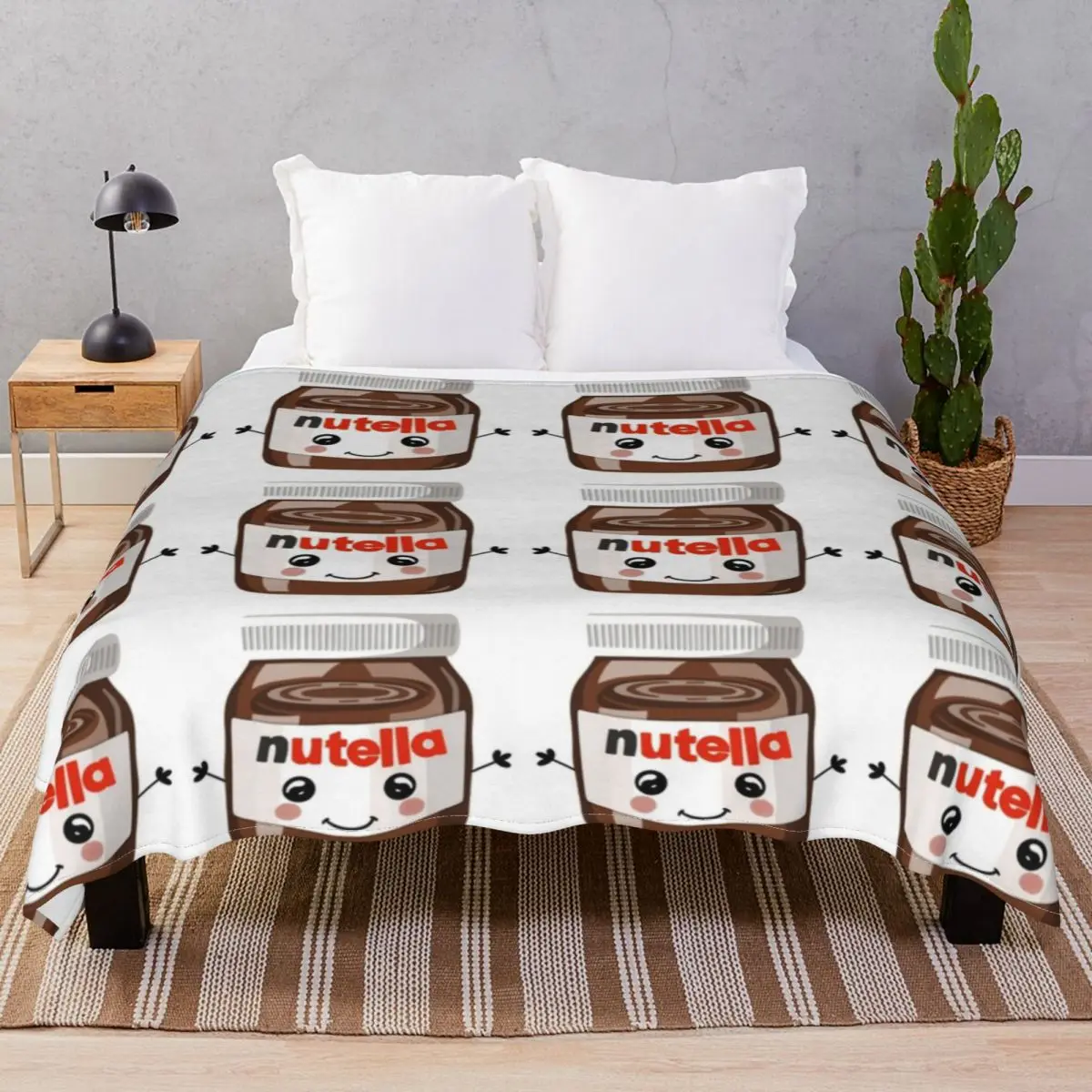Nutella Cutie Blankets Fleece Spring/Autumn Comfortable Throw Blanket for Bedding Sofa Travel Office