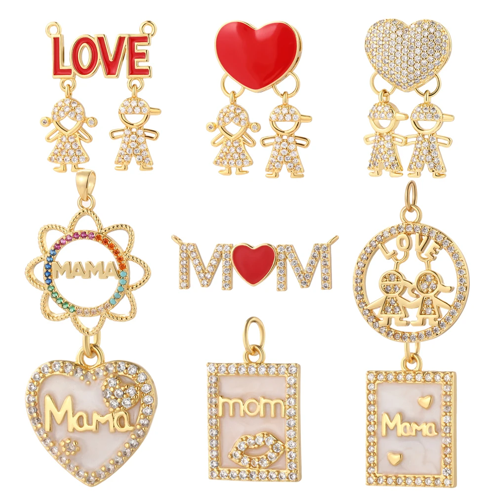 

Семейная пара букв подвески для Diy ювелирных изделий ручные принадлежности позолоченный кристалл CZ Diy серьги ожерелье браслет ювелирные из...